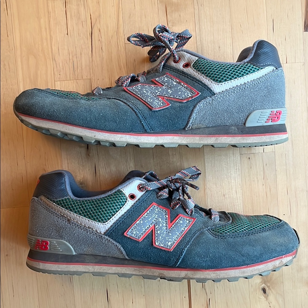 New Balance Forest Green and Charcoal Sneakers